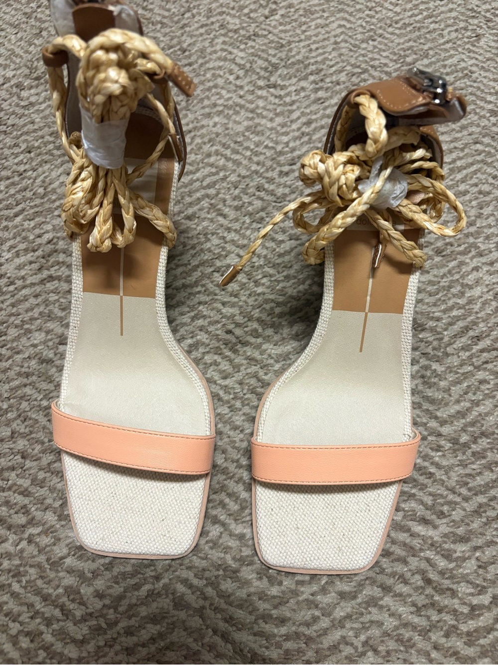 Women's Dolce Vita Peach Braided Ankle-Tie Sandals